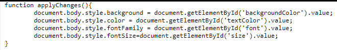 javascript function for page
