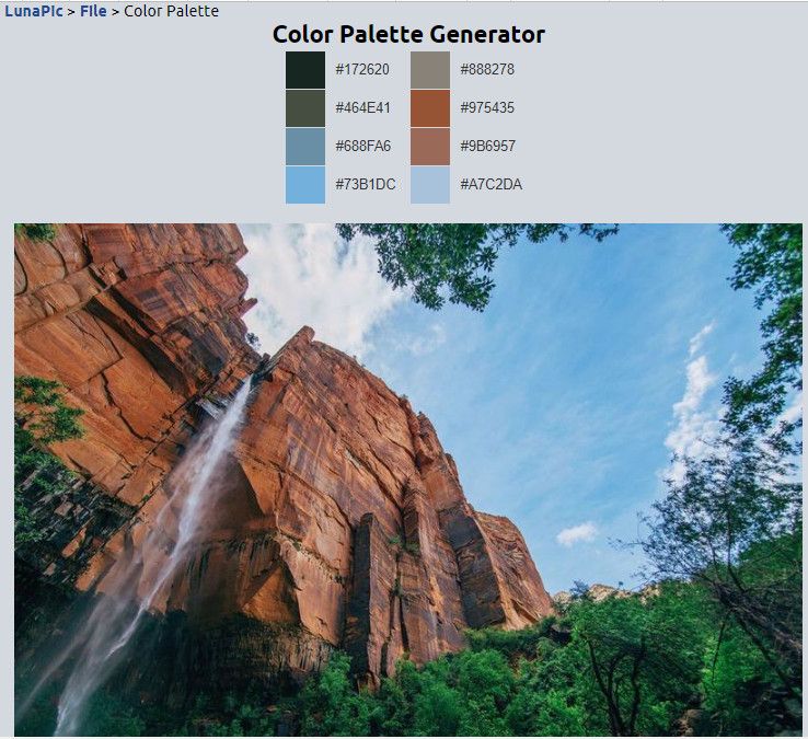 lunapic file menu color palette results