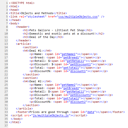 html example with multiple ids