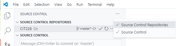 changing source control display