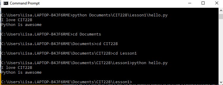 example showing how to run hello.py